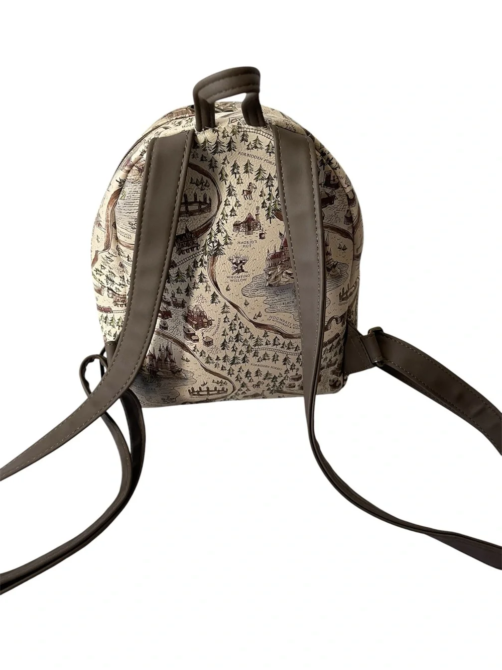 Harry Potter Loungefly Map Print Mini Backpack - Cream with Brown Trim